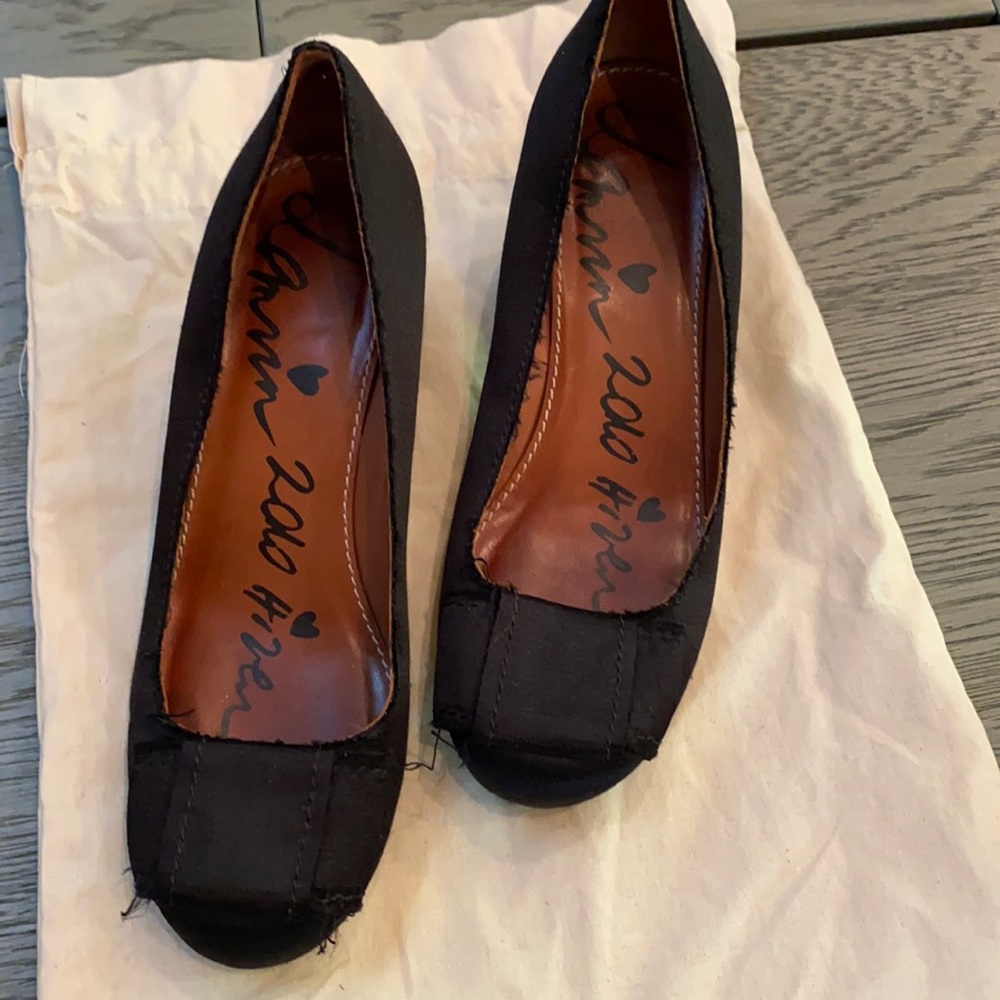 Lanvin size 37 silk heels. Gently used